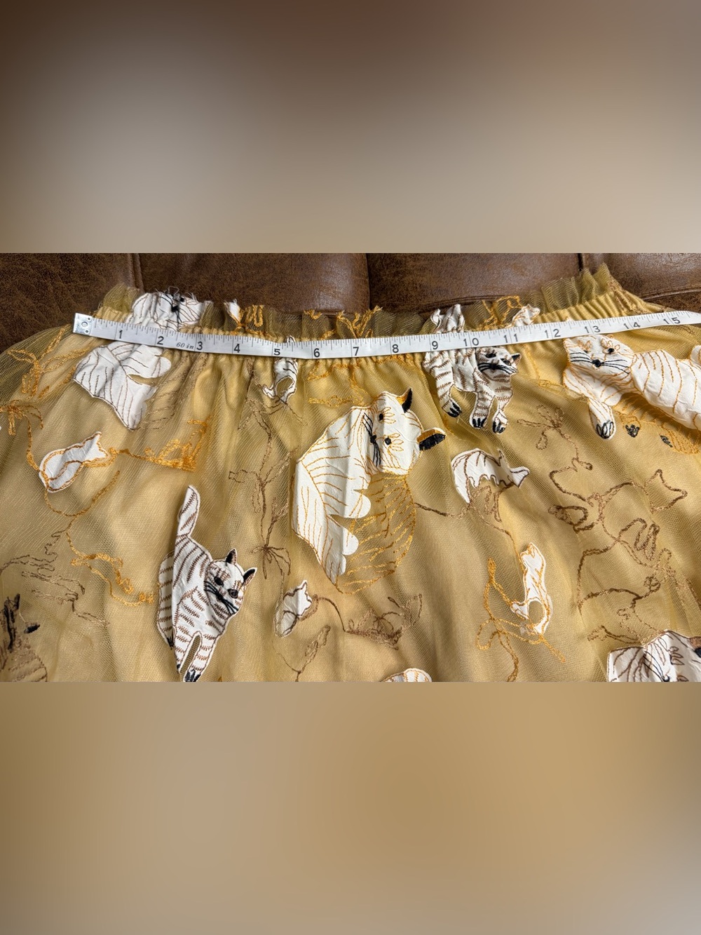 Geisha Designs Appliqué Maxi Skirt Anthropologie Cat Print NWT XL - Picture 10 of 10